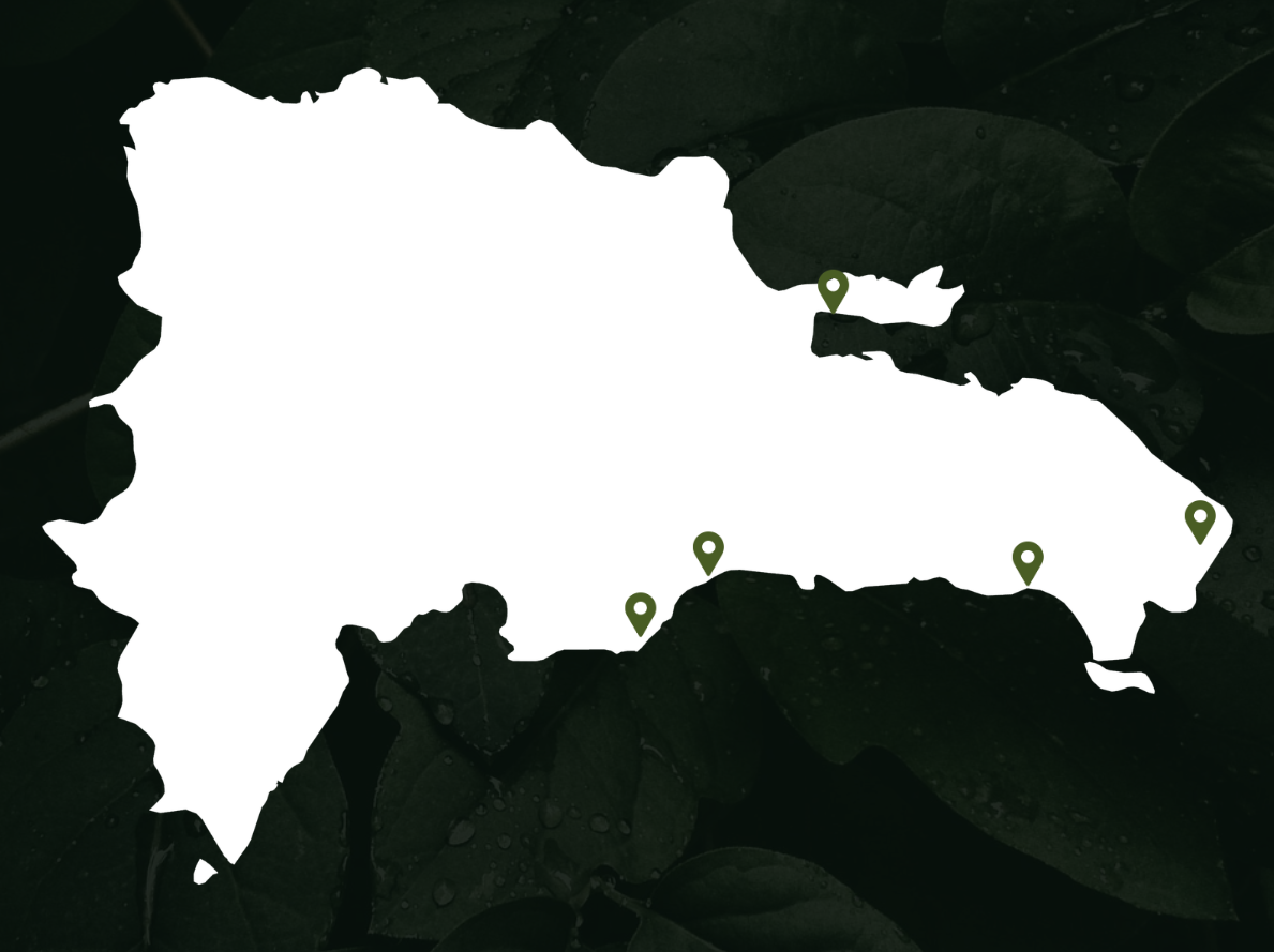 Mapa de la Rep&uacute;blica Dominicana con ubicaciones de instalaciones